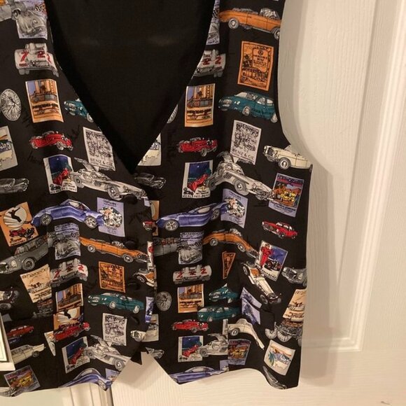 Nicole Miller Mercedes Benz 100% Silk Vest Car Rare 1995 Medium M NEW - Picture 7 of 11